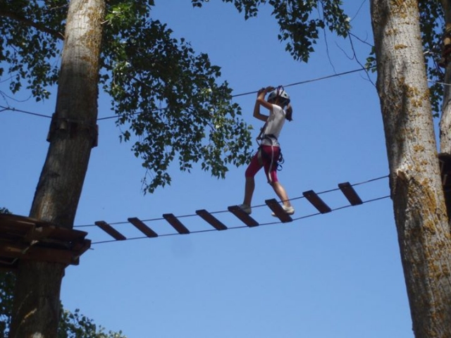 Circuito de tirolinas para niños